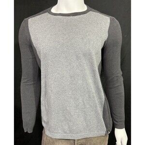 prAna Men's Medium Gray Two-Tone Long Sleeve Sweater | Lightweight Casual Top |